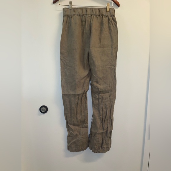 JOHNNY WAS lael Floral Embroidered Linen Wide Leg Pants Boho Summer County Club - Picture 8 of 9